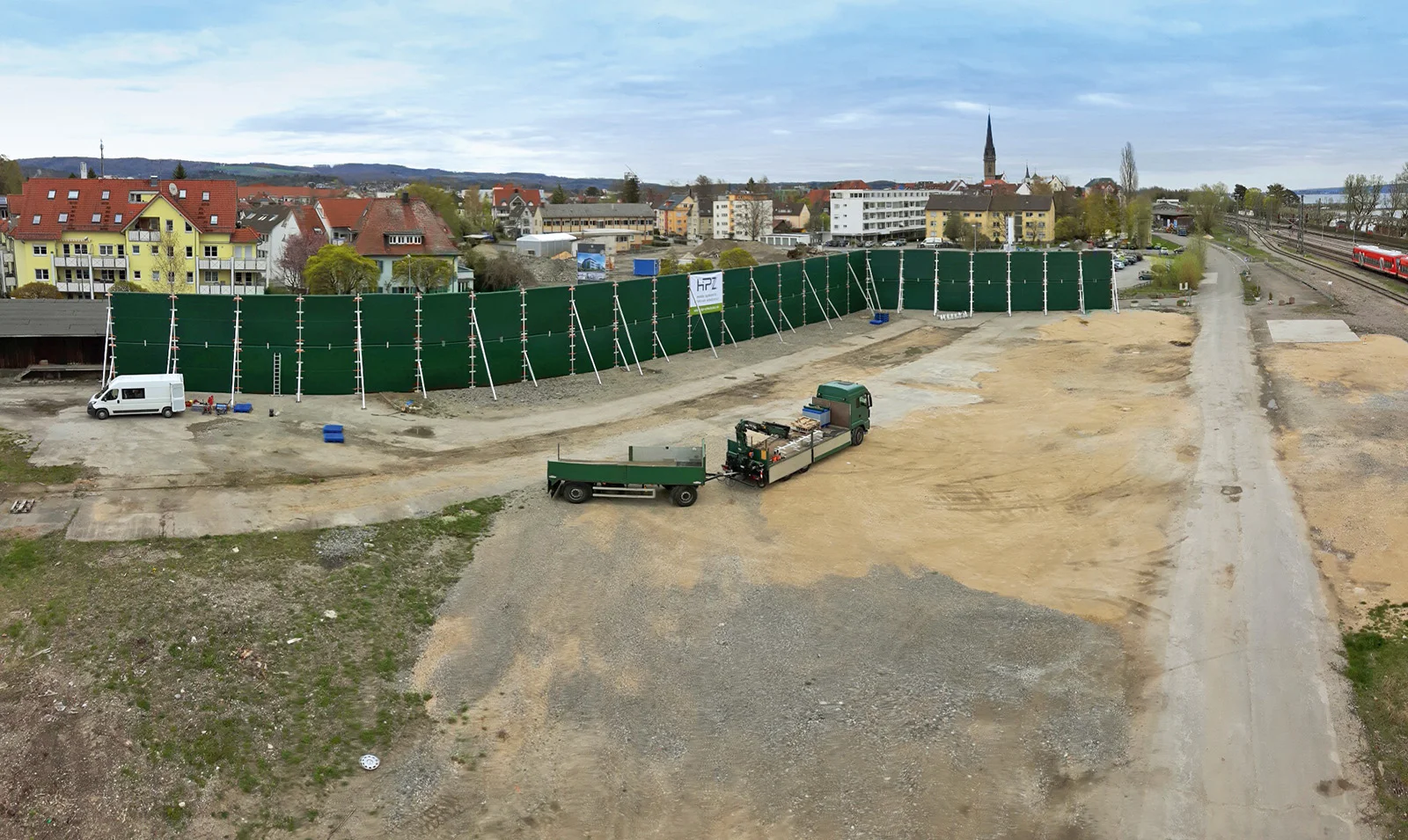 HPZ I Wand zum Schallschutz der Umgebung durch eine Bahngroßbaustelle